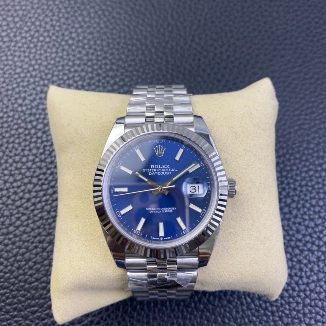 Clean factory Rolex log market highest version 3235 integrated mechanical watch men's watch 41mm blu